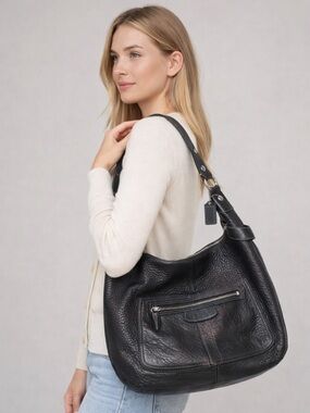 Coach Y2K Large Penelope Black Leather Hobo Bag GUC